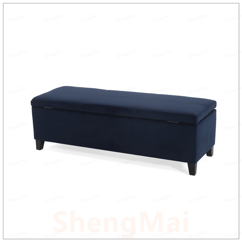 Banc de rangement pour repose-pieds d'intérieur avec compartiment caché, 51,25 po L, siège d'entrée rembourré, capacité de 300 lb pour le salon et la chambre à coucher
