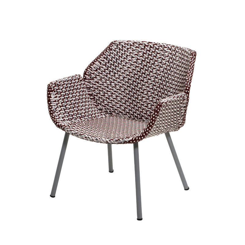 Vibe Patio Chair with Cushions, Taupe, Dusty Rose