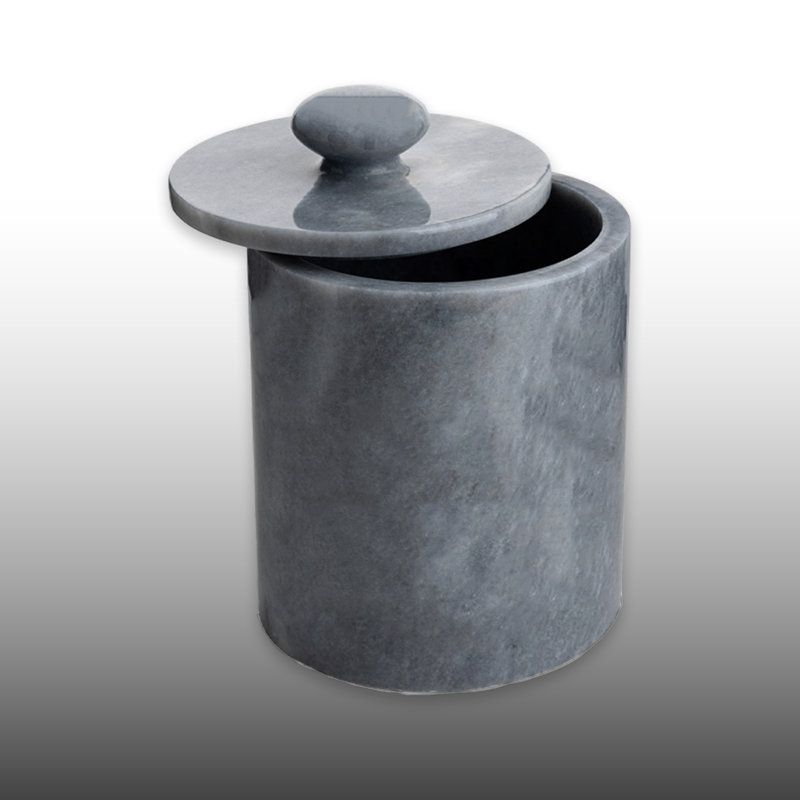 100% Marble Cylinder Bin, Gray