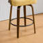 Tabouret de bar pivotant à 360 ° de style Mid-Century moderne en noyer avec dossier courbé rembourré (ensemble de 3)-1189933071-1189933072
