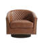 75.2Cm Wide Tufted Swivel Barrel Chair-1989487588