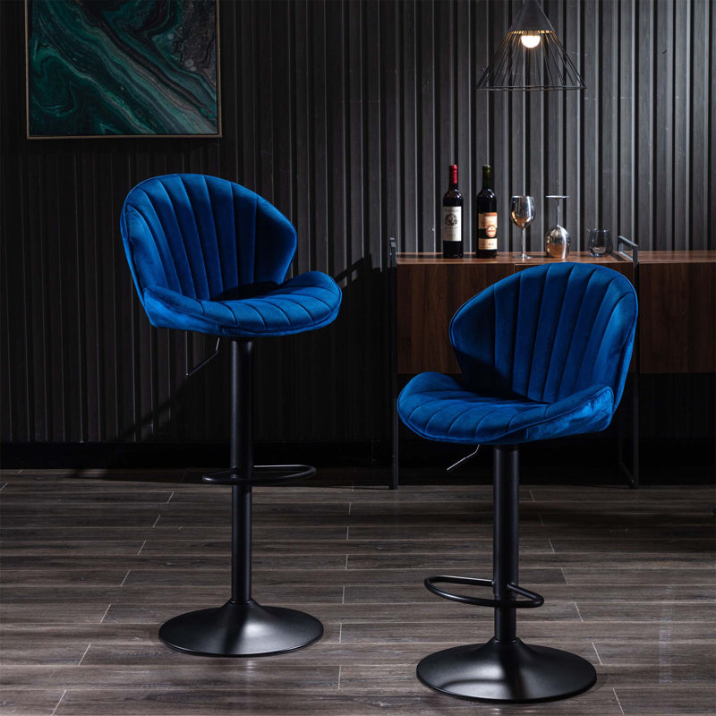 Ensemble de 2 tabourets de bar réglables avec dossier et repose-pieds, confortables et élégants pour la cuisine et la pub
