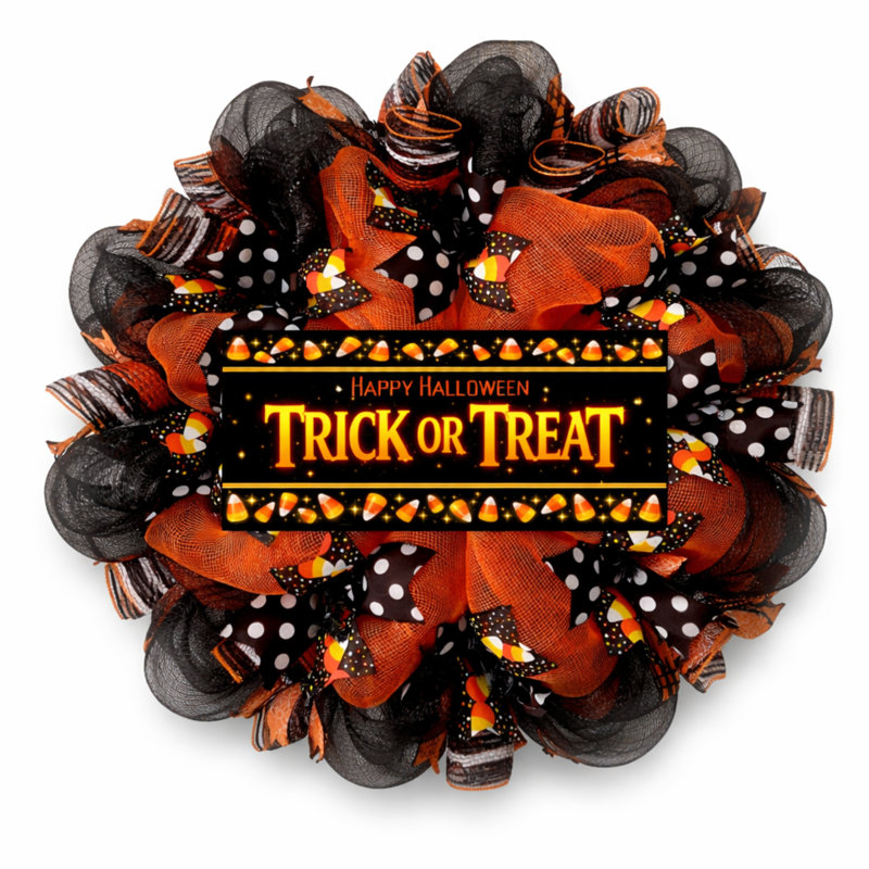 Couronne d'Halloween bonbons au maïs, 28 Inch