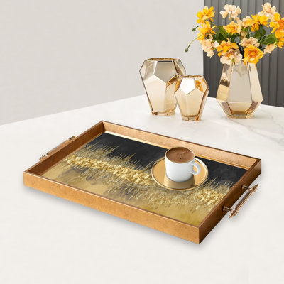 Elegant Glass Tray, 19.7 x 11.4 x 1.4 inches | 100% Durable Glass Construction | Easy to Clean with Damp Cloth | Ideal for Serving, Decorative Display, and Organizing | Stylish Addition to Home Décor