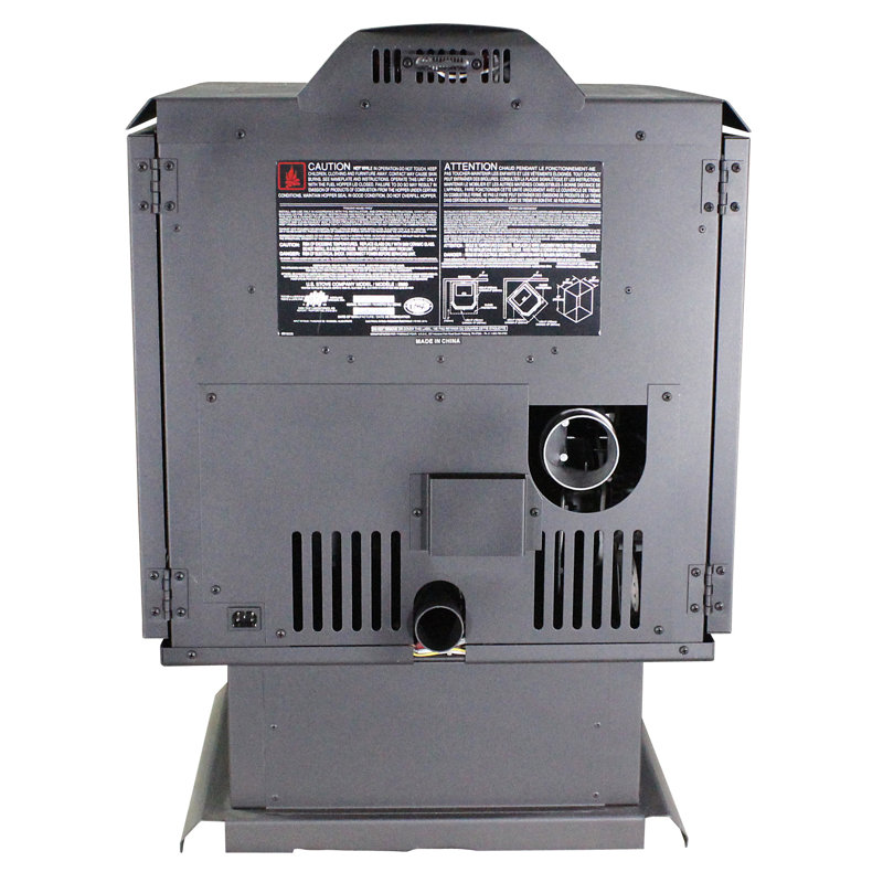 Ashley Hearth Black Steel Bay Front Pellet Stove Heater