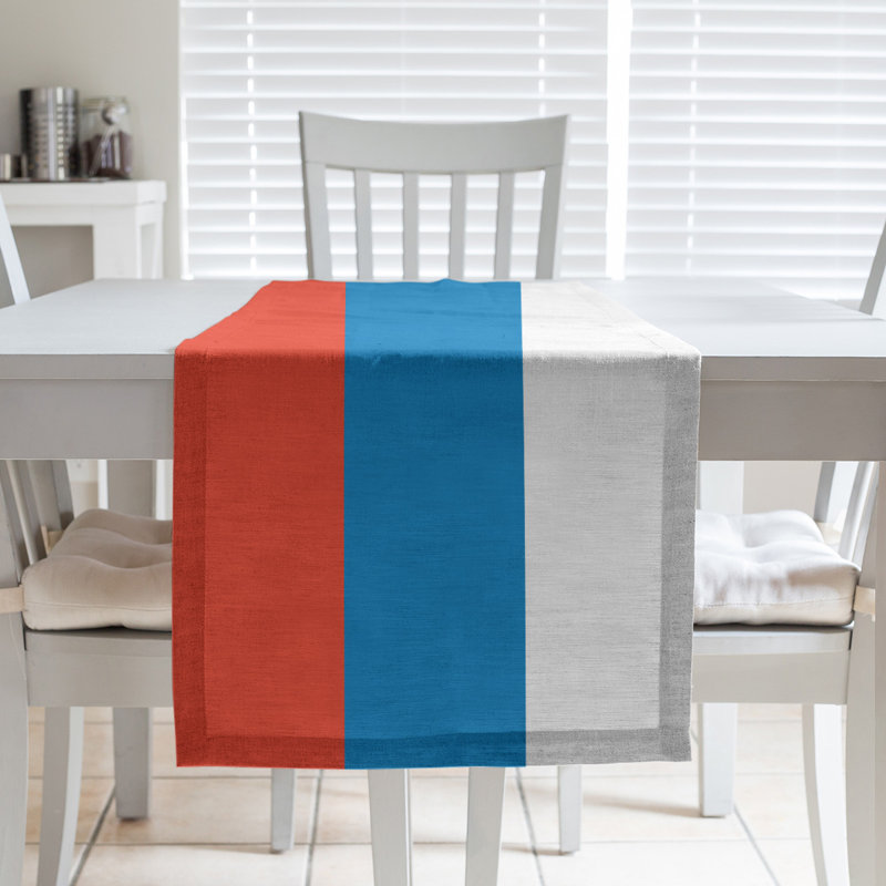 Chemin de table basket Oklahoma City, Orange / bleu / blanc, L 72 po x l 16 po, Polyester sergé
