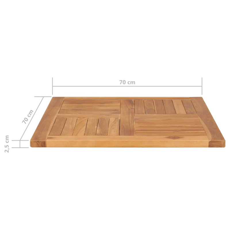 Rawshawn Solid Wood Table Top, 27.6" W x 27.6" L