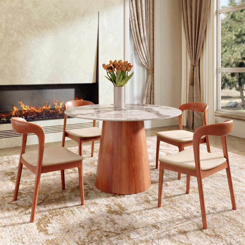 Petite table de salle à manger Bobrow 39 "pour 2 personnes, Brun, H 29,5 po x L 39,37 po x l 39,37 po, Pandora