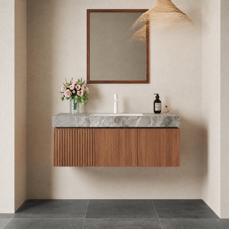 Meuble-lavabo 48 po, Chêne brun