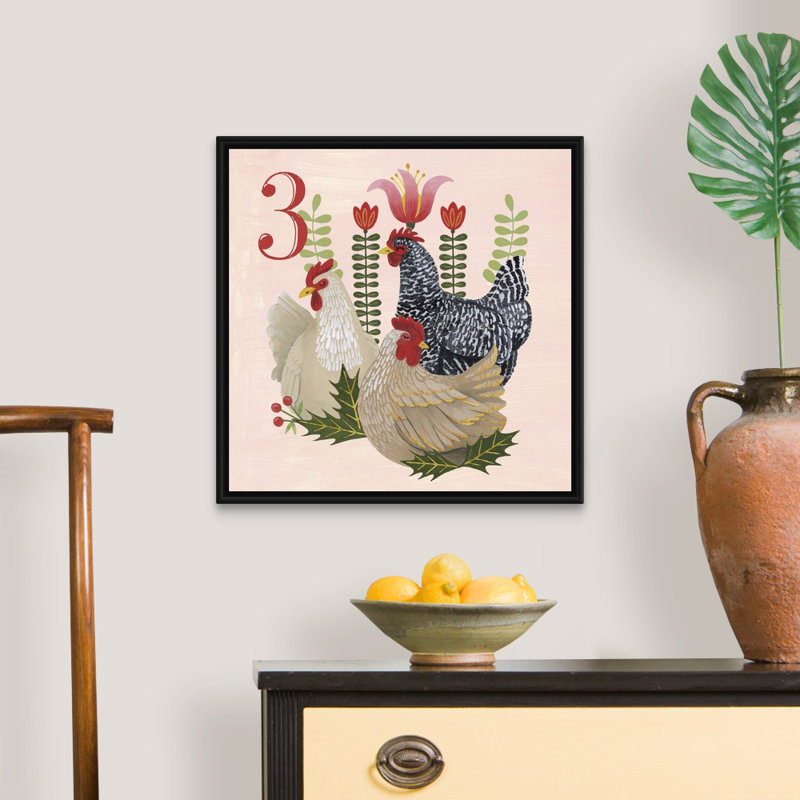 "Les douze jours III" par Grace Popp - reproduction d'art sur toile, H 26 po x l 26 po x P 1,75 po, Cadre noir