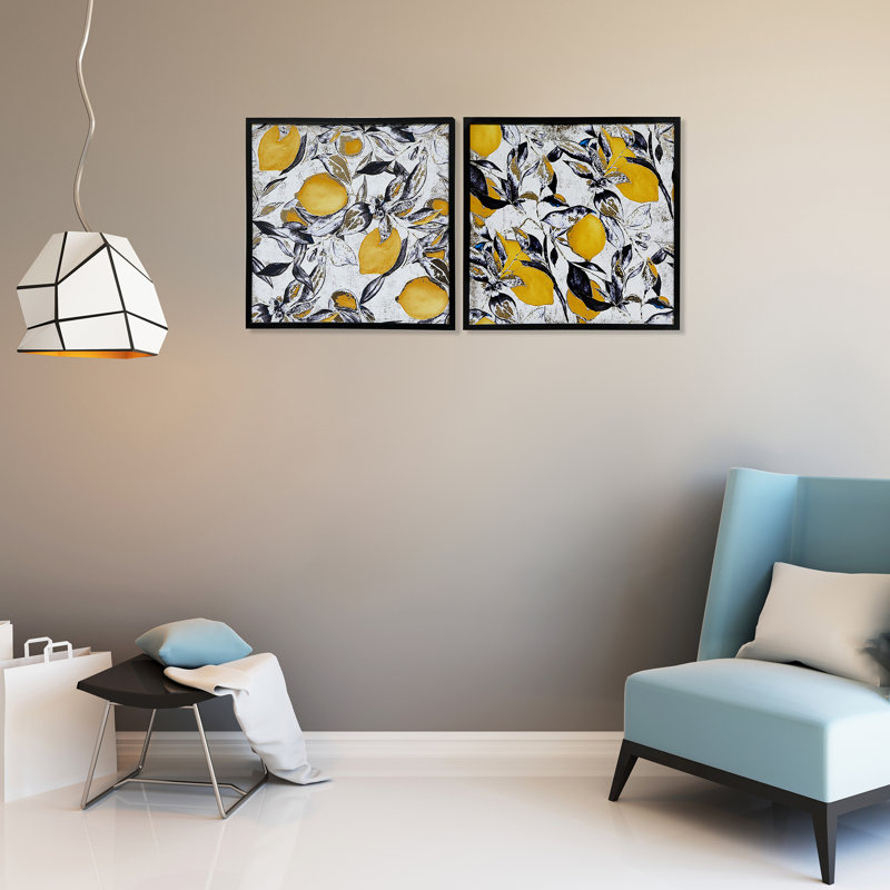 iH casadécor " Lemon Leaves " 2 - Pieces (Set of 2)