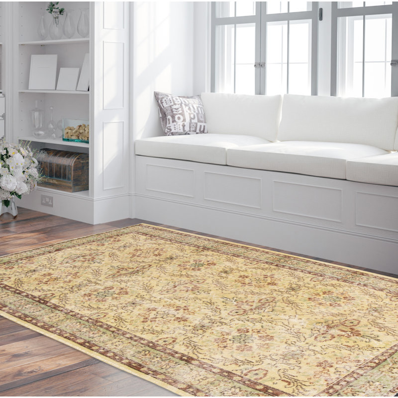 Tapis jaune clair transitionnel de couleur 3 pi 10 po x 6 pi 10 po