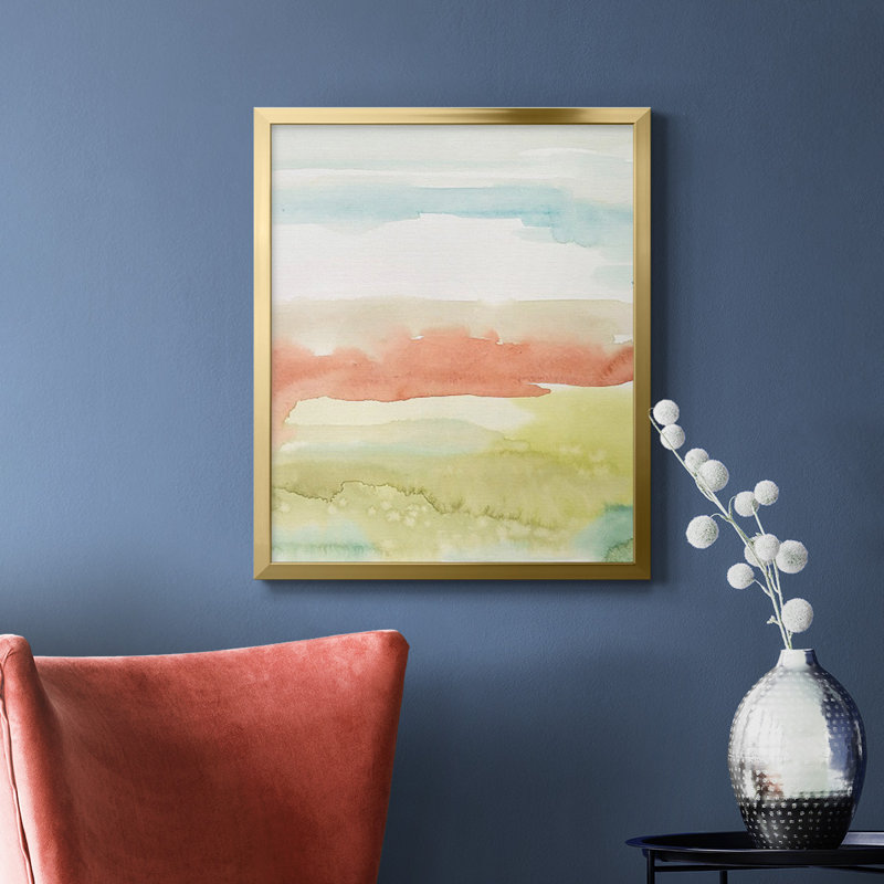 Toile encadrée de qualité supérieure Blush Sunrise II - prête à être accrochée, Or, H 24 po x l 20 po