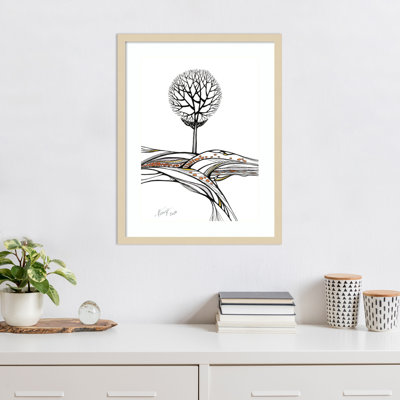 «The Round Tree» par Aniko Hencz, impression sur bois encadrée