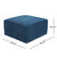 Repose-pieds rembourré carré, bleu marine-2133038887