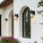 1-Light Black Motion Sensor Outdoor Sconce Light Wall Lantern Mount Sconce (Set of 2)