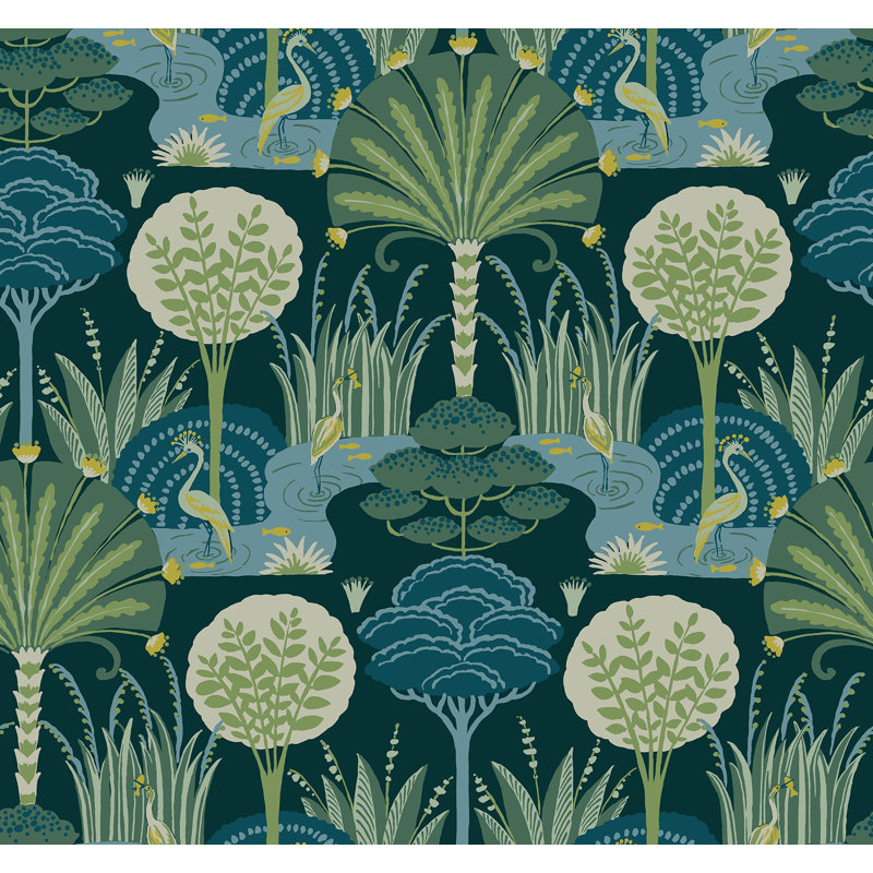 Papier peint Mandeville Tropical Paradise, Bleu