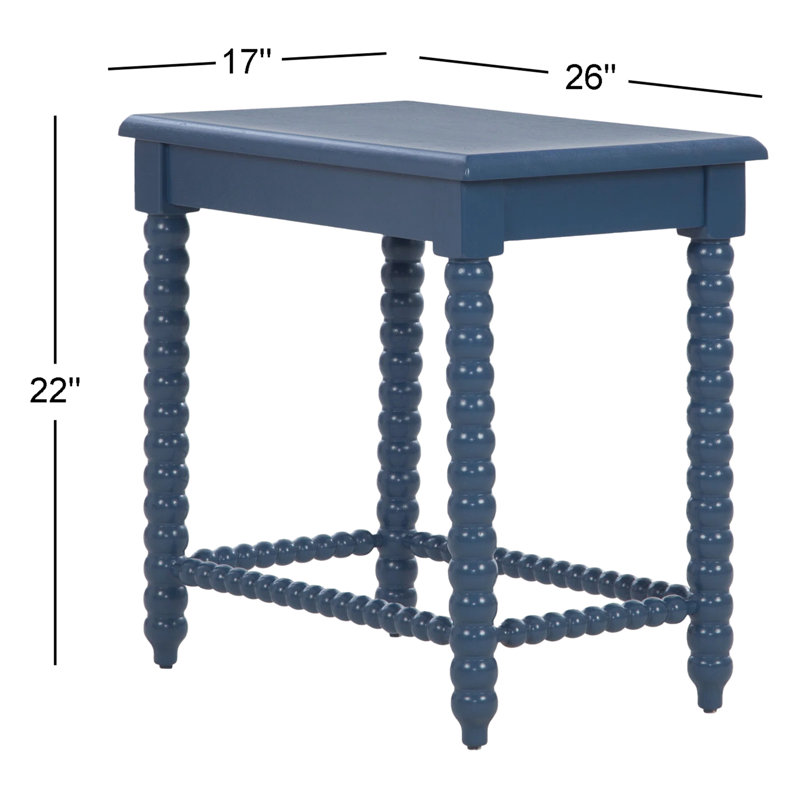 Lind Island Solid Wood End Table, Navy
