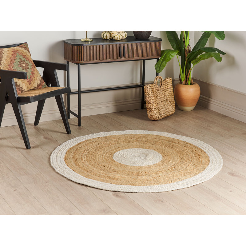 Round Lauer Solid Colour Hand Woven 140cm X 140cm Area Rug