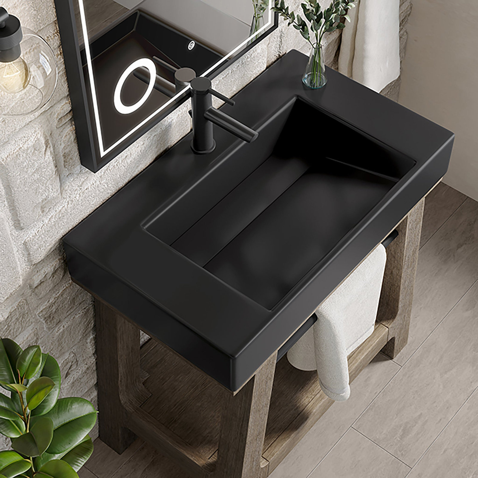 Auburn 32" Single Bathroom Vanity, Matte Black
