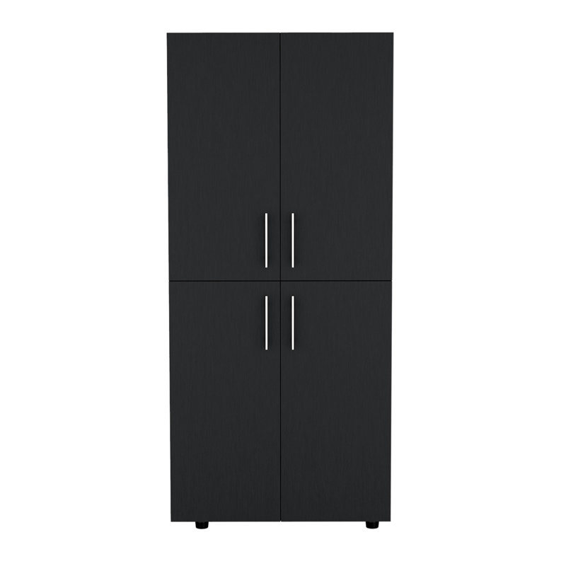 Armoire 4 portes, H 70,9 po x l 31,6 po x P 18,1 po, Noir