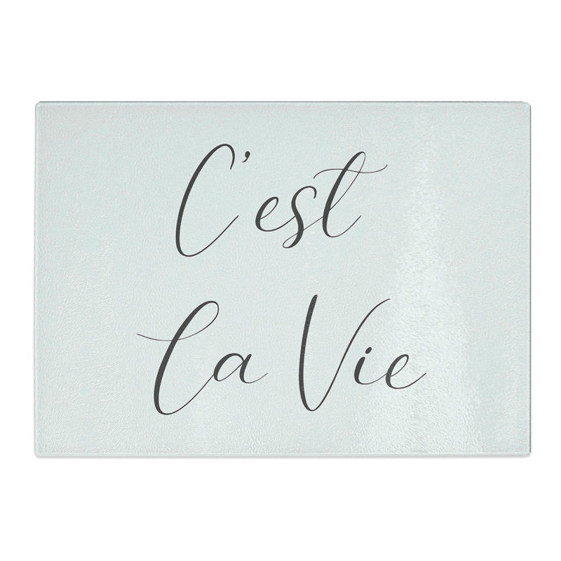 C'est La Vie Typography Chopping Board, 0.4cm H x 28.5cm W x 39cm L