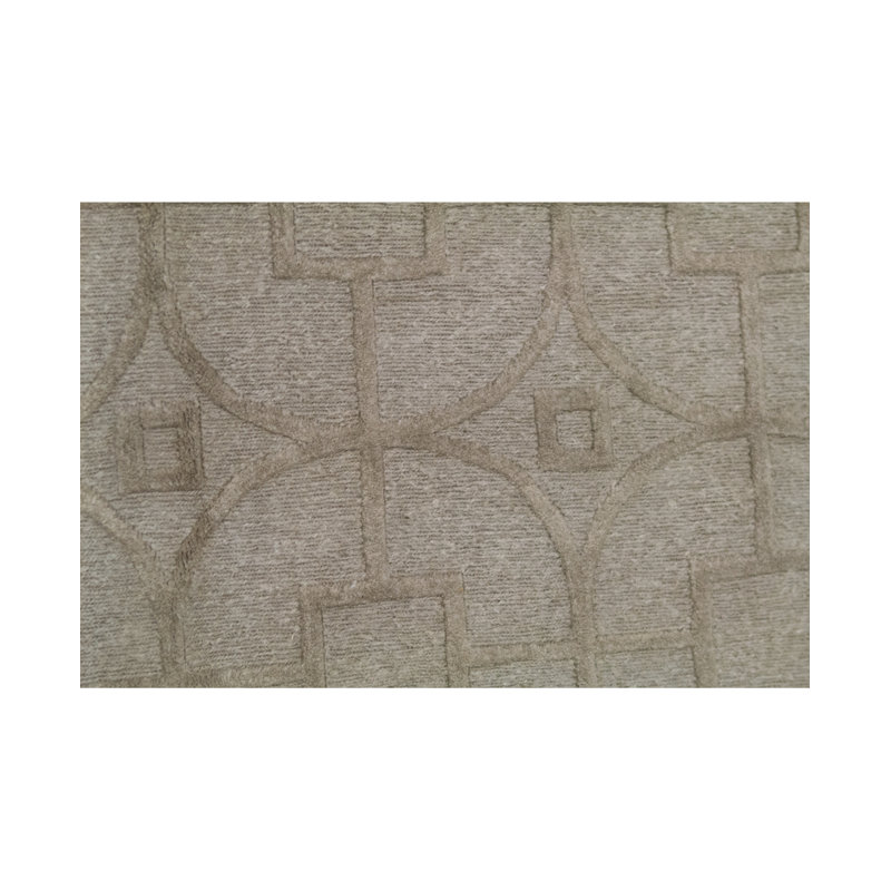 Cotton Geometric Area Rug in Beige