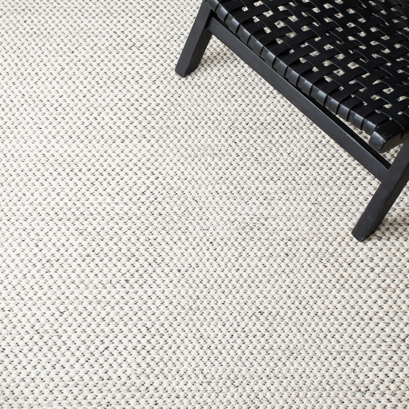 Tapis ivoire en laine et coton à tissage plat Estien, Rectangle 8 pi x 10 pi