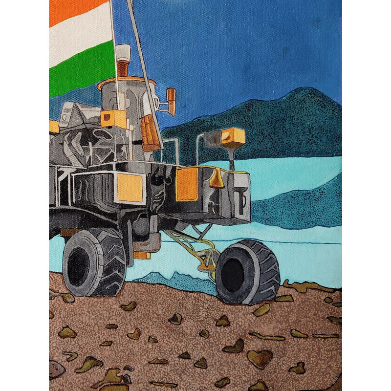 Chandrayaan-3 - La mission | Acrylique sur toile | Par Pravin Sharma