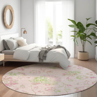 Tapis d'intérieur / extérieur en polyester tissé à la machine à motif floral rose mâle Malé