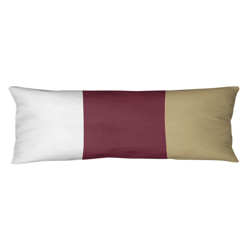 Oreiller de corps en polyester / polyester Arizona Football Stripes, Abeale, Blanc / grenat