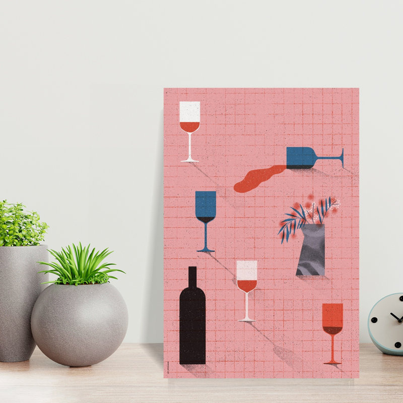 Art mural contemporain contemporain abstrait, H 18 po x l 12 po
