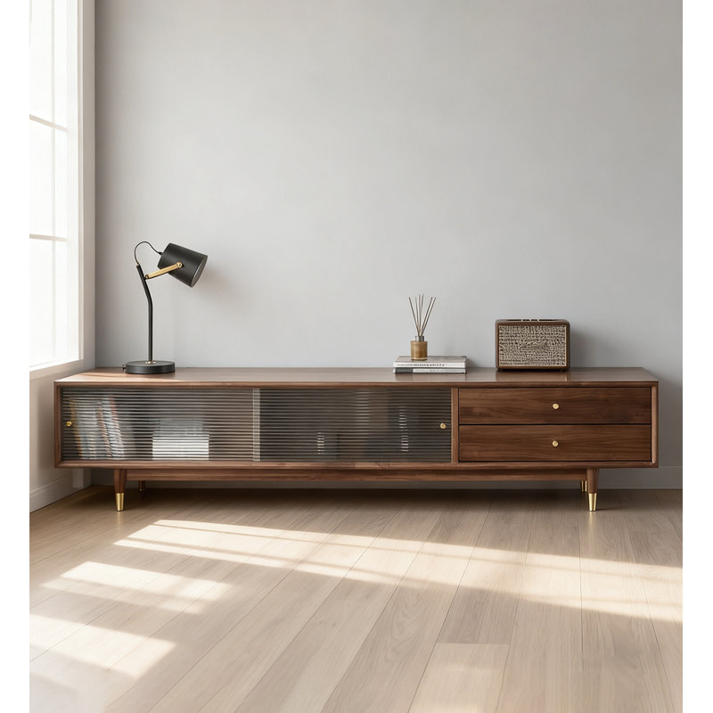 Meuble télé Nordic, H 17,71 po x L 70,86 po x l 15,74 po, Noyer