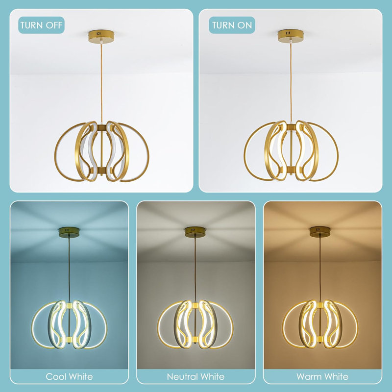 Modern Pendant Light, Gold