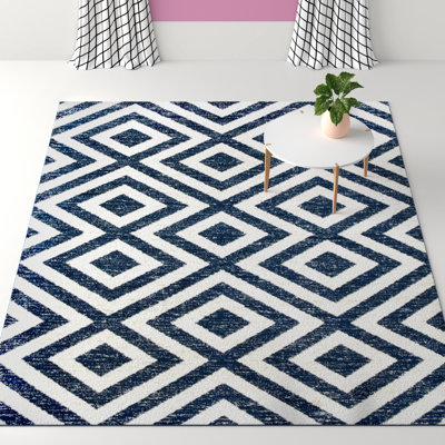 Tapis bleu / blanc Frances