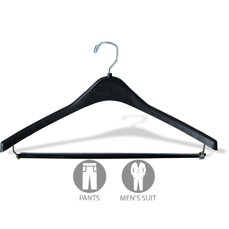 Cintre en plastique Yosemite avec barre à pantalons verrouillable pour robe / chandail / chandail, 100
