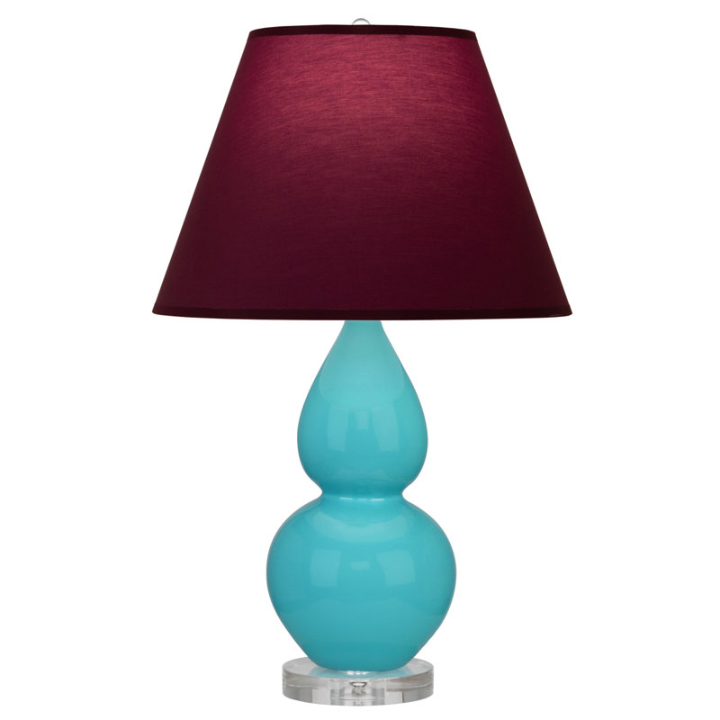 Petite lampe d'appoint à double gourde, Bleu crème, Prune / lavande