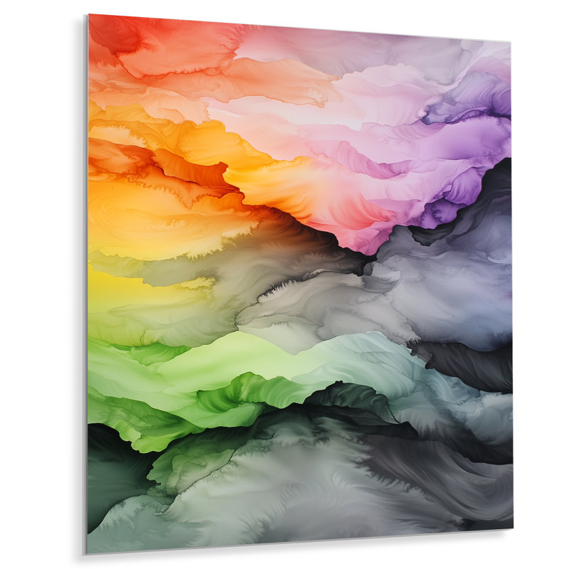 «Ink Ripple Of Cloud Ink I», art mural abstrait en métal, impression à l'encre liquide abstraite
