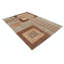 Tapis en laine à motif géométrique abstrait beige, brun et rouge noué à la main 6,5 x 9,4 pi