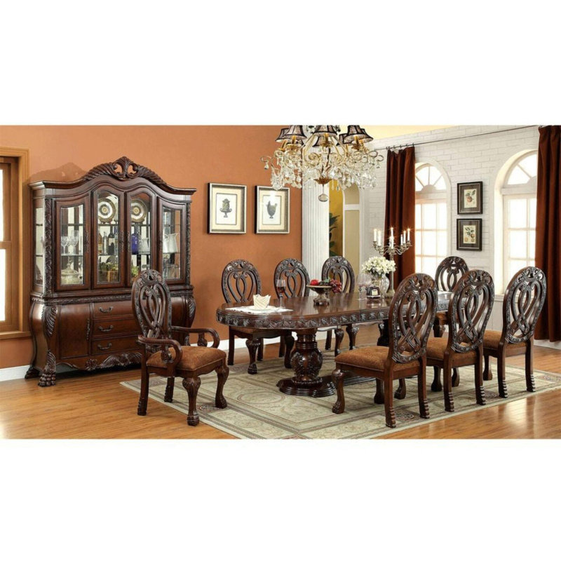 Ensemble de 2 chaises d'appoint formelles et majestueuses en bois massif et cerise