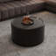 Table basse moderne d'appoint moderne avec plateau en verre trempé, corps en cuir PU et rangement caché pour le salon-129385238-129385237