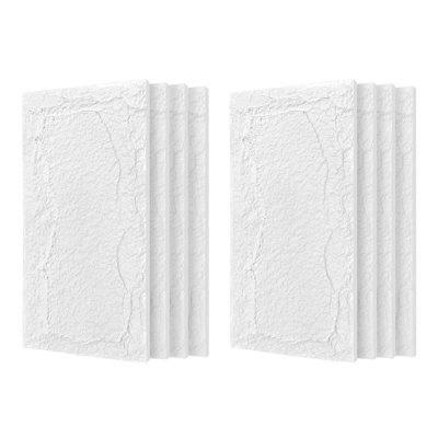 Panneaux muraux en simili pierre 3D, 8 pièces de décoration intérieure en lambris de polyuréthane, léger, imperméable, salon, mable en pierre blanche champignon 47,24 "x 23,62"