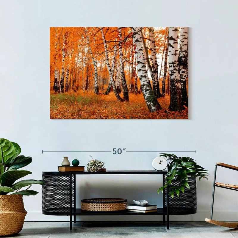 Harnek Autumn Birch Tree Forest, 30" H x 45" W