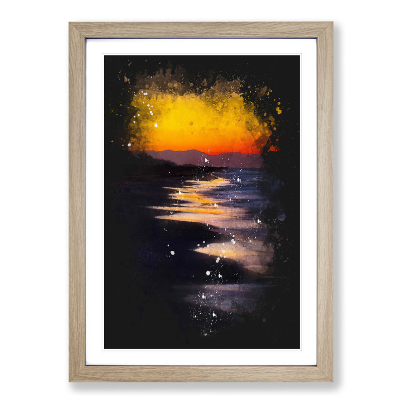 'Beauty of the Beach' - Picture Frame Graphic Art Print, Oak Framed, 63cm H x 45cm W x 2cm D