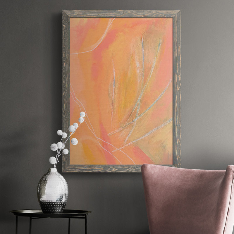 " Peach Bliss II ", 37.5" H x 27.5" W x 1" D, Grey