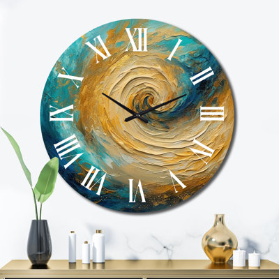Horloge murale en or Golden Wave