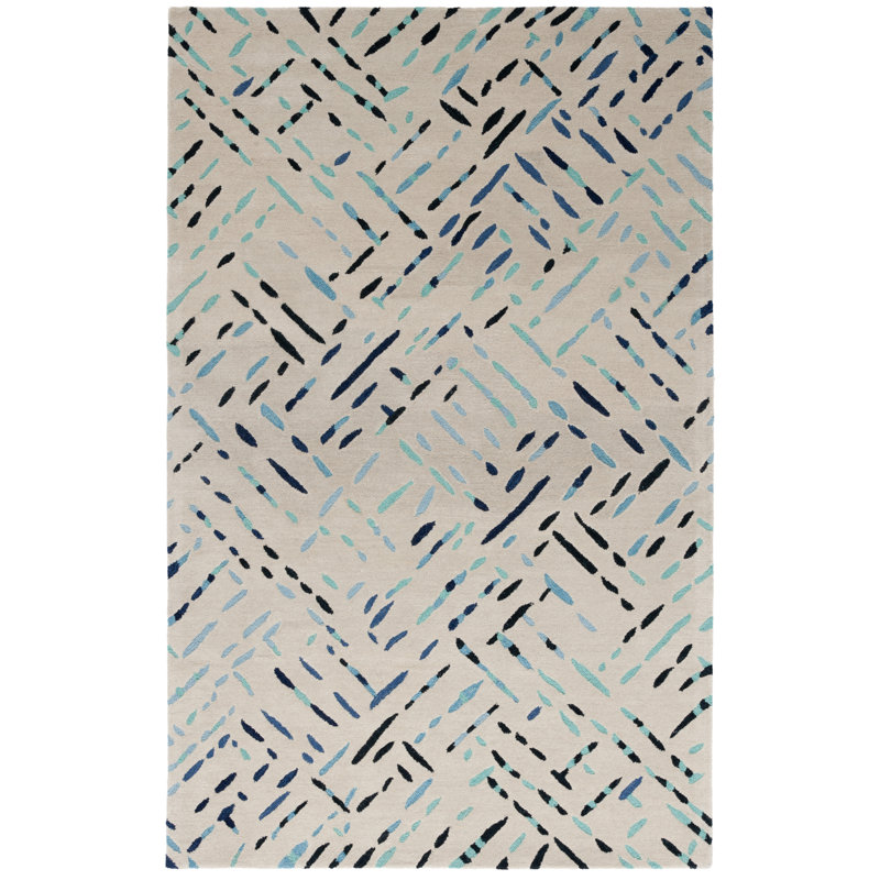 Tapis gris / bleu Metro 252, Rectangle de 5 pi x 8 pi