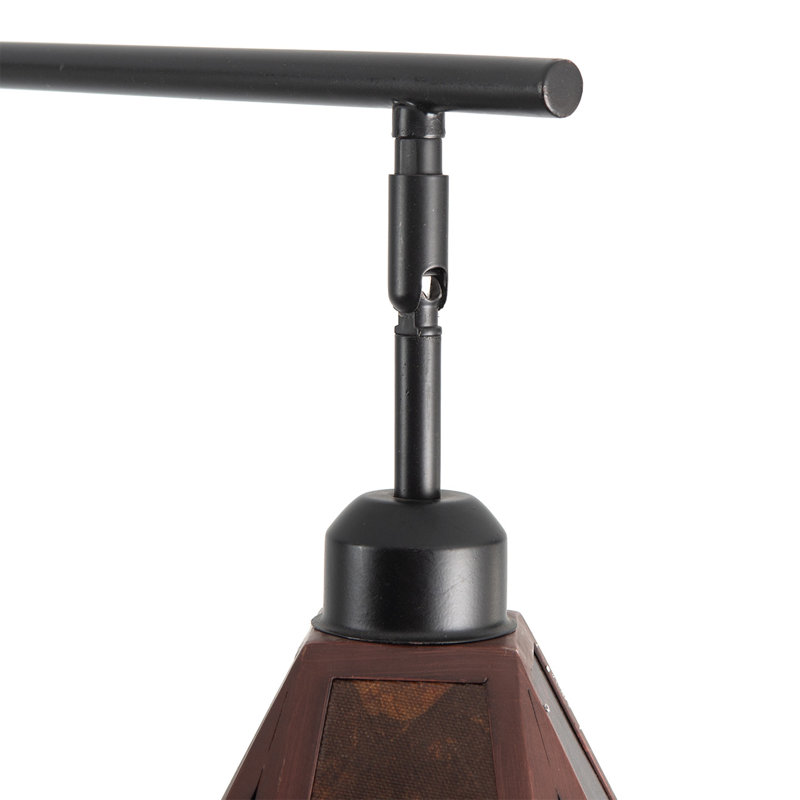 Expresso Bronze 3-Light Arc Floor Lamp with Amber Mica Shades