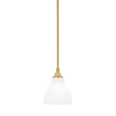 Stem Hung Mini Pendant Shown In New Age Brass Finish With 6.25" Glass