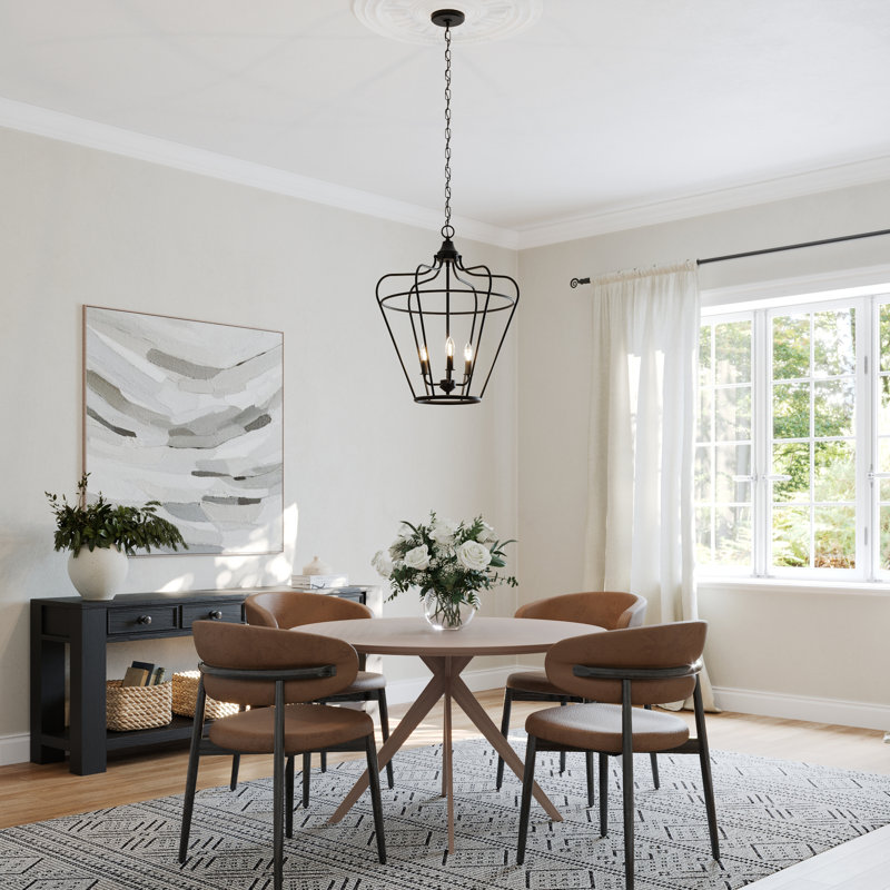 Lustre géométrique à 3 lumières Deanle, Noir mat